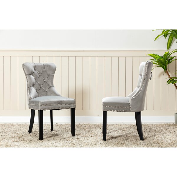 Rosdorf Park Elsea Tufted Velvet Wing Back Side Chair | Wayfair